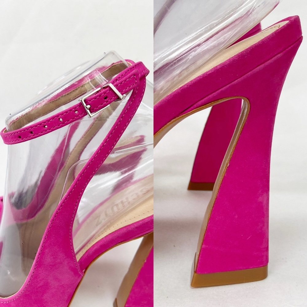 Schutz Pink Suede Leather Pump Size 7B - Picture 8 of 12